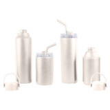 FLASKEE SET ? Premium Powder-Coated Double-Wall Stainless Steel Cups (600ml & 300ml) with Interchangeable Lids & Adjustable Straw - Image 21