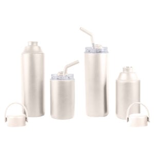 FLASKEE SET – Premium Powder-Coated Double-Wall Stainless Steel Cups (600ml & 300ml) with Interchangeable Lids & Adjustable Straw - Image 21