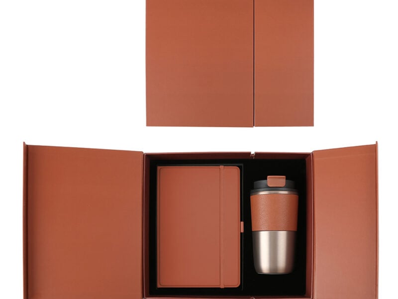 COZY SET – Elegant Gift Set with 420ml Stainless Steel Mug, PU Notebook & Metal Pen in Premium Leather Box