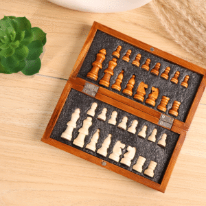 CHESS BOARD – Compact Wooden Chess Set for Travel, Home Use with Educational Focus on Strategy & Concentration - Image 2