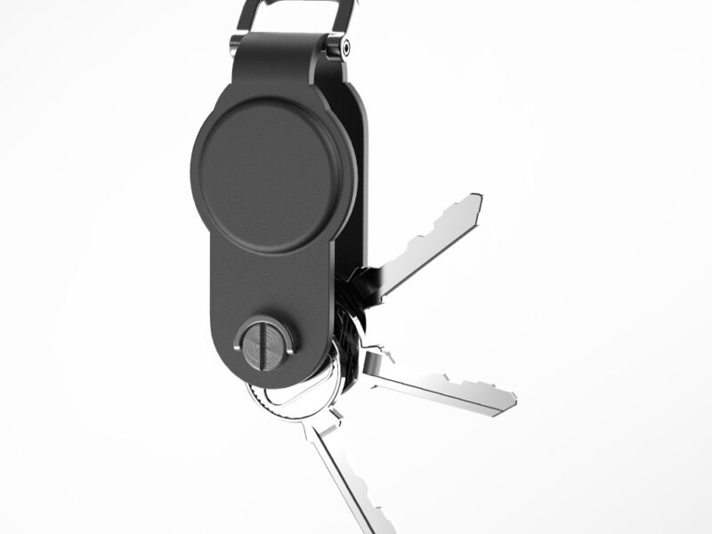 ROUNDFY KEY – Durable Recycled PU Key Organizer with Dual Findy Tracking for Apple FindMy & Google Hub