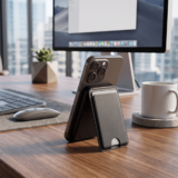 MAGPOWER PRO ? Sleek 5000mAh Wallet-Style Power Bank with 15W Wireless Charging, Built-In Cable & Phone Stand - Image 3
