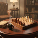 CHESS BOARD ? Compact Wooden Chess Set for Travel, Home Use with Educational Focus on Strategy & Concentration - Image 12