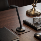DESK MAGPEN ? Sleek Matte Black Aluminum Roller Pen with 0.7mm Blue Ink & Matching Stainless Steel Base - Image 3
