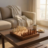 CHESS BOARD ? Compact Wooden Chess Set for Travel, Home Use with Educational Focus on Strategy & Concentration - Image 2