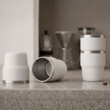 ESPRESSO STACKABLE Cups ? Stylish 80ml Double-Wall Stainless Steel Espresso Cups with Silver-Lined Lid & Premium Gift Box - Image 2