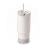 SIPORA | 600ml Steel Straw Coffee Mug with Non-Slip Grip - Image 12