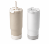SIPORA | 600ml Steel Straw Coffee Mug with Non-Slip Grip - Image 8