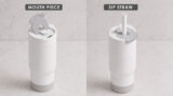 SIPORA | 600ml Steel Straw Coffee Mug with Non-Slip Grip - Image 11