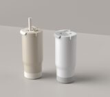 SIPORA | 600ml Steel Straw Coffee Mug with Non-Slip Grip - Image 10