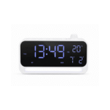 TIME BEAT White | Bluetooth 5.4 Speaker with Digital Alarm Clock & Calendar Display