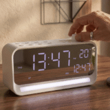 TIME BEAT White | Bluetooth 5.4 Speaker with Digital Alarm Clock & Calendar Display - Image 3